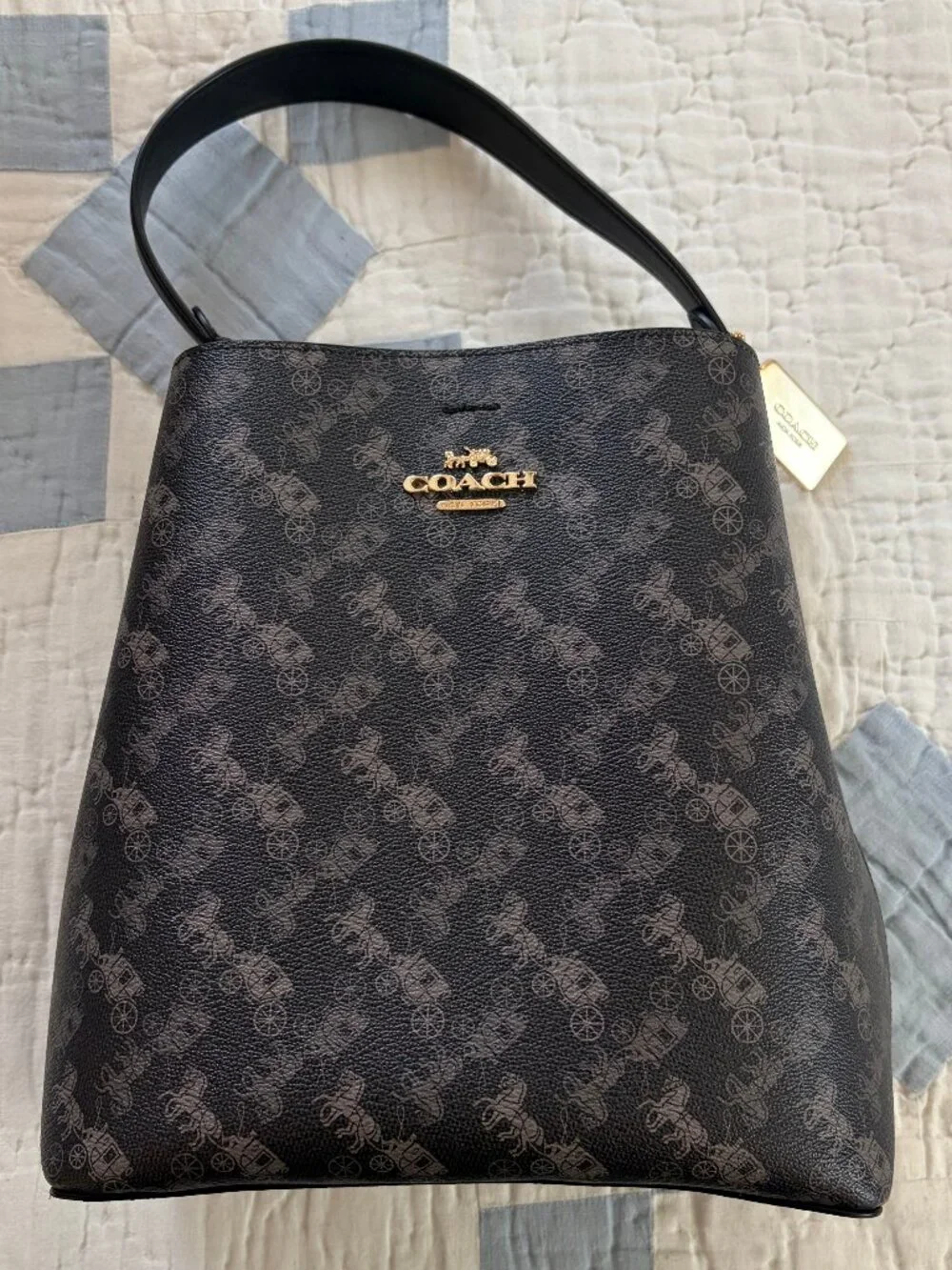 Coach Town Bucket Bag with Horse and Carriage Print